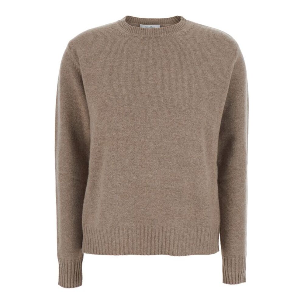 Max Mara Women Lume Sweater With V-Neck And Long Sleeves In Cashmere Beige Women